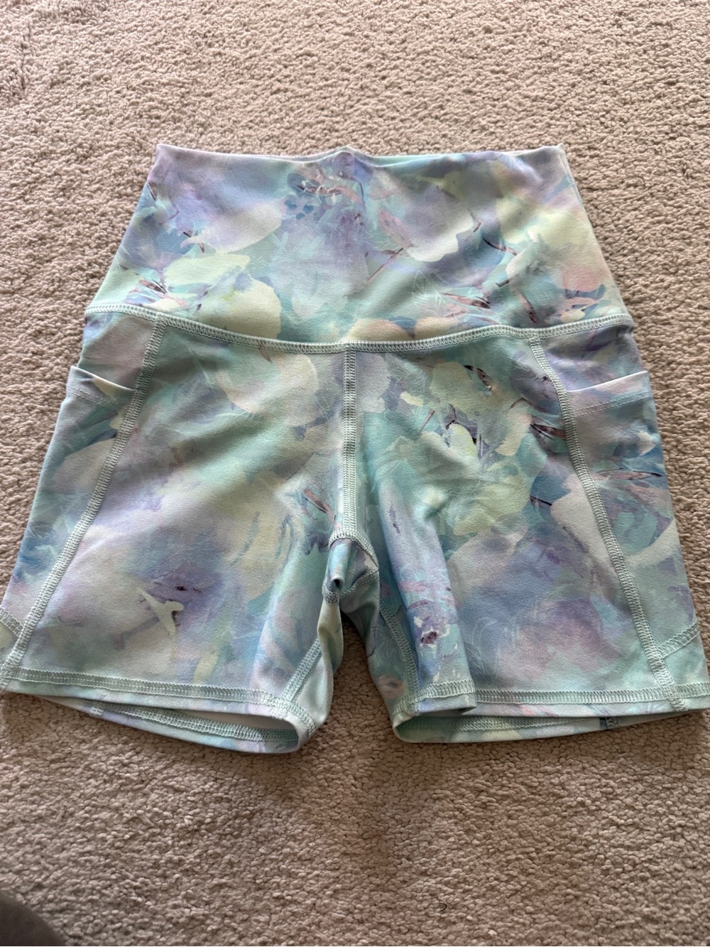 Evolution & Creation High-Waist Pastel Watercolor Women’s Shorts